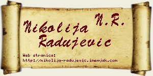 Nikolija Radujević vizit kartica